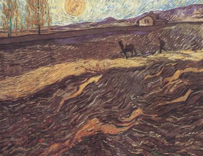 Vincent Van Gogh Enclosed Field with Ploughman (nn04) Germany oil painting art